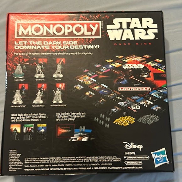 Monopoly Disney Star Wars Dark Side Edition Board Game for Kids and Family - Picture 6 of 7